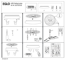 Montažní list Stropní LED svítidlo SILERAS 97578, Eglo