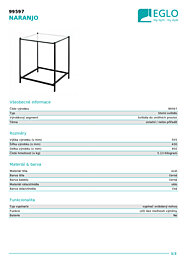 Montažní list Stolní LED svítidlo NARANJO 99597 Eglo