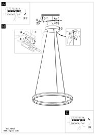 Montažní list Závěsné LED svítidlo TONARELLA 39313 Eglo