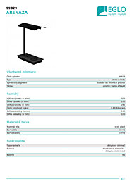 Montažní list Stolní LED svítidlo ARENAZA 99829 Eglo