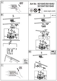 Montažní list Světlo nad zrcadlo CCT 901846 Eglo Conettilla