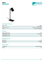 Montažní list Stolní svítidlo CEPPINO 98855 Eglo