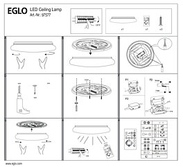 Montažní list Stropní LED svítidlo SILERAS 97577, Eglo