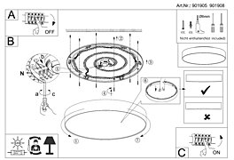Montažní list Chytré světlo 901905 Eglo Gallizzi-Z RGB pr. 69cm