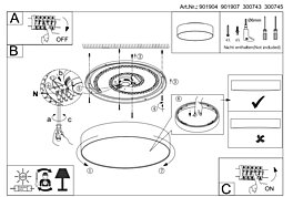 Montažní list Chytré světlo 901904 Eglo Gallizzi-Z RGB pr. 49cm