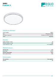 Montažní list Stropní LED svítidlo Fueva 5 30892