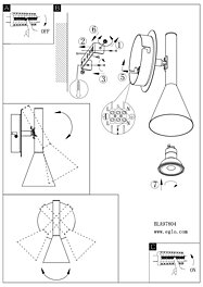 Montažní list Nástěnné LED svítidlo CORTADERAS 97804 Eglo