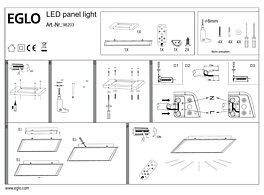 Montažní list LED panel SALOBRENA-A 98203 s ovladačem Eglo