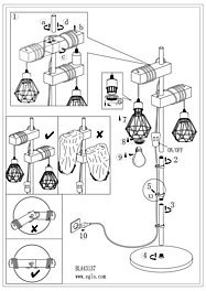 Montažní list Stojací lampa TOWNSHEND 5 43137 Eglo