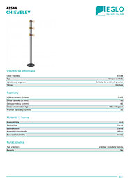 Montažní list stojací svítidlo CHIEVELEY 43544 Eglo