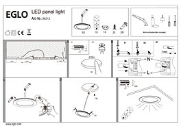 Montažní list Zápustné LED svítidlo FUEVA-A 98212 s ovladačem Eglo