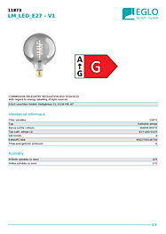 Montažní list LED žárovka 110173 Eglo E14 470lm 4000K 4,9W