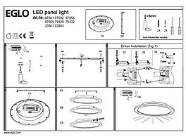 Montažní list Stropní LED svítidlo SARSINA 97501 Eglo