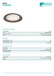Montažní list Stropní LED svítidlo PENJAMO 99704 Eglo
