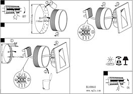 Montažní list Zapuštěné svítidlo 99643 Eglo bílé Mecinos