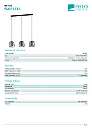 Montažní list Závěsné svítidlo FLORESTA 99706 Eglo
