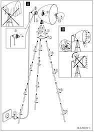 Montažní list Stojací lampa 49519 Eglo 1,35m CHESTER 1