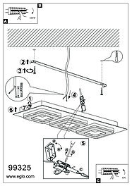 Montažní list Stropní LED svítidlo FRADELO 1 99325, Eglo