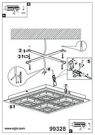 Montažní list Stropní LED svítidlo FRADELO 1 99328, Eglo