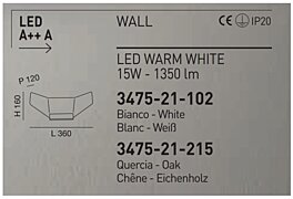 Montažní list Nástěnné LED svítidlo 3475-21-215 FLAP FABAS