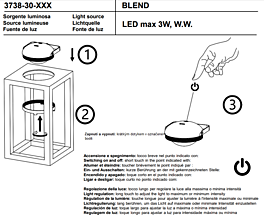 Montažní list Italská LED lampa 3738-30-130 BLEND stmívatelná Fabas