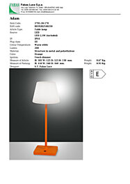 Montažní list Italská LED lampička ADAM 3701-30-170