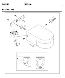 Montažní list Bodové LED svítidlo HELLA 3453-21-102 FABAS