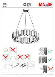 Montažní list Italské LED světlo pr.86cm Honey_PR 8684 Linea Light