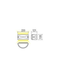 Montažní list Venkovní nástěnné LED svítidlo ASTI LED 90189 3000K, IP54, Smarter