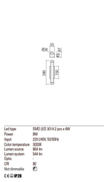 Montažní list Nástěnné LED svítidlo MADISON 01-2031, Redo Group