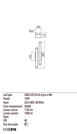 Montažní list Nástěnné LED svítidlo MADISON 01-2033, Redo Group