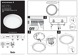 Montažní list Stropní LED svítidlo Bezel 9183 matná bílá Redo Group