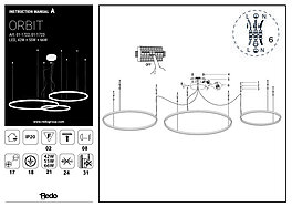 Montažní list Závěsné LED svítidlo Orbit 01-1723 Ø 100, 80 a 60cm Redo Group