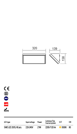 Montažní list LED světlo Mako 90160 32cm REDO Group venkovní