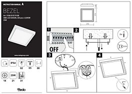 Montažní list Stropní LED svítidlo Bezel 9188 tmavě hnědá Redo Group