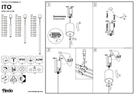 Montažní list Závěsné světlo Kanji 01-4154 75cm Redo group
