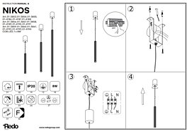 Montažní list Závěsné světlo 01-3853 Nikos 35cm Redo group