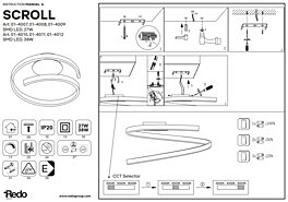 Montažní list Stmívatelné CCT světlo 01-4008 Scroll  40cm Redo group