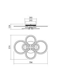 Montažní list Stropní LED svítidlo MERCURY 01-1764, Smarter