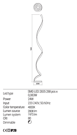 Montažní list Stojací lampa 01-1897 Torsion REDO Group