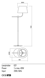 Montažní list Stojací lampa MORRIS 01-1983, Redo Group