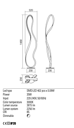 Montažní list Stojací LED lampa NUBO 01-2088 3000K, Redo Group