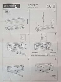 Montažní list Zápustné LED svítidlo Ankle 8732GY Searchlight, IP65