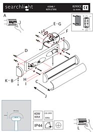 Montažní list Koupelnové svítidlo 8293CC Searchlight chrom
