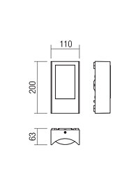 Montažní list Venkovní nástěnné LED svítidlo Smarter 90482 WARP 8W IP44 3000K