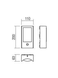 Montažní list Venkovní nástěnné svítidlo Smarter 90485 WARP se senzorem 8W IP44 3000K