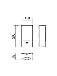 Montažní list Venkovní nástěnné svítidlo Smarter 90486 WARP se senzorem pohybu 8W IP44 3000K