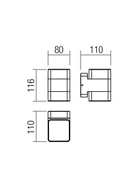 Montažní list Nástěnné svítidlo 90492 TOK 14,8W IP44 3000K