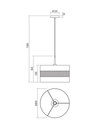 Montažní list Závěsné svítidlo Smarter FLINT 1X42W E27