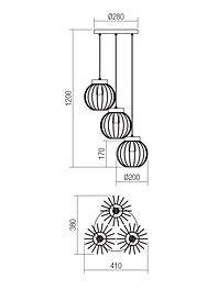 Montažní list Závěsné svítidlo 01-3137 TRELLIS